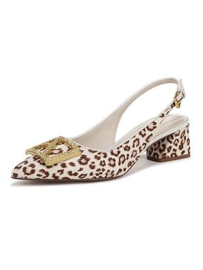 NWT Franco Sarto Racer Leopard Slingback Pumps Block Heel Size 6